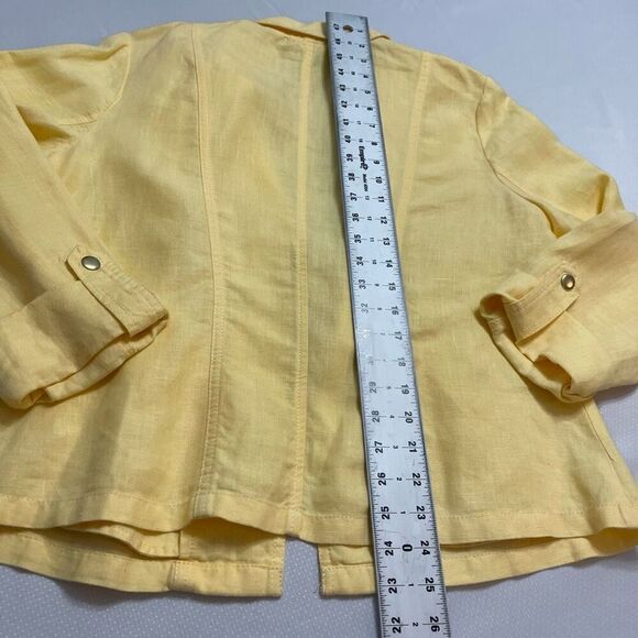 Chico’s Linen Yellow Jacket Size 1 US Small - Picture 9 of 9